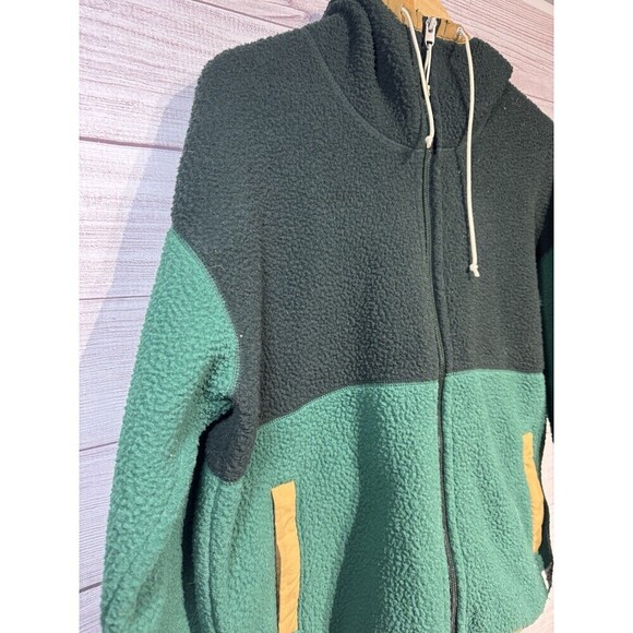 The North Face Full zip Hooded Color Block Sherpa Jacket SZ M Women Brown Tab - Picture 5 of 13